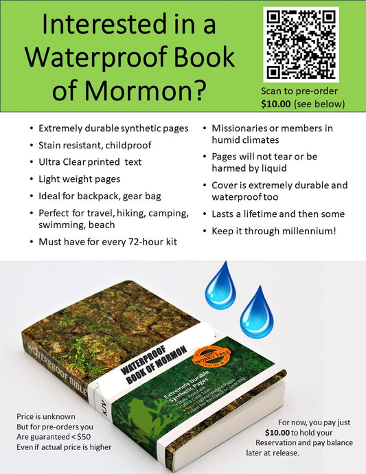 Waterproof Book of Mormon -> Kick Starter campaign